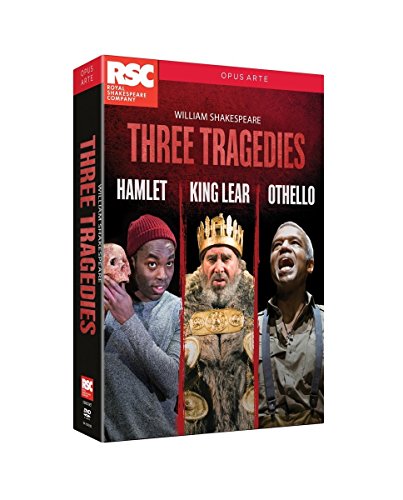 DVD cover for “Shakespeare: Three Tragedies” featuring actors in costume.