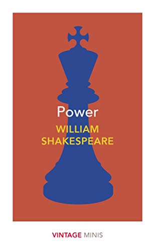 Red cover with blue chess queen and text: "Power" by William Shakespeare.
