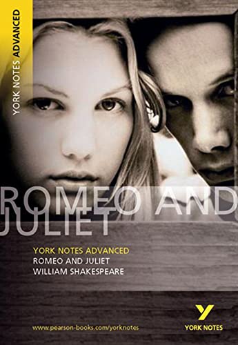 Cover of "Romeo and Juliet" York Notes Advanced study guide, featuring portraits.