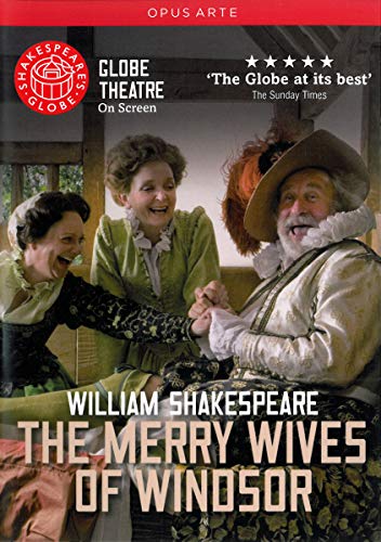 DVD cover for Shakespeare's "The Merry Wives of Windsor" featuring actors in costume.