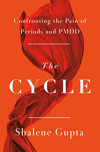 Book cover: red fabric swirl with white text, "The Cycle" and author name.