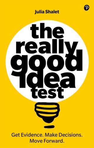Book cover: "The Really Good Idea Test" with a lightbulb graphic.