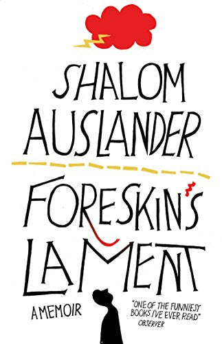 Book cover: "Foreskin's Lament" by Shalom Auslander, with red heart and silhouette.