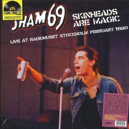 Sham 69 album cover featuring a singer with a microphone.