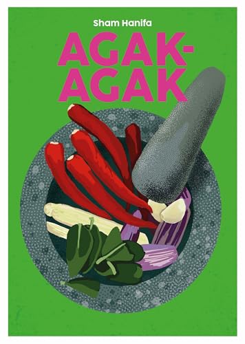 Agak-Agak" Volume 11 cover: bright green background, chili peppers, and mortar.