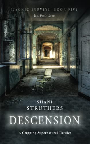 Book cover: a long, decaying hallway with a lone wheelchair.