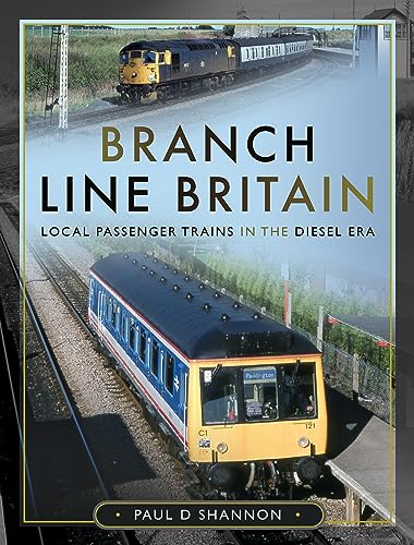 Book cover depicting diesel trains on rural British railway branch lines.
