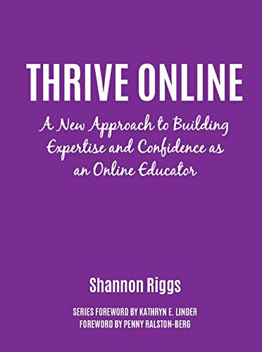 Purple book cover with white title "Thrive Online" and author name.