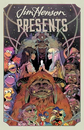 Illustrated book cover featuring various Jim Henson fantasy characters and creatures in a collage.