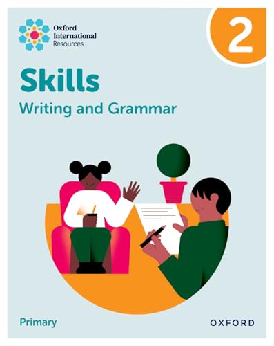 Practice book cover with illustration of two people and writing tools.