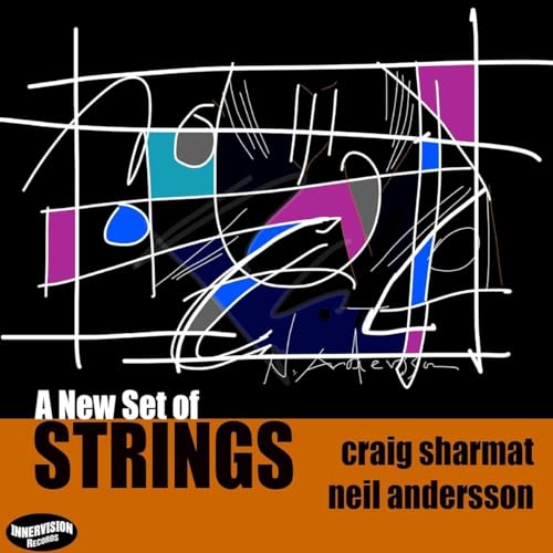 CD cover with abstract white lines over purple and blue shapes.