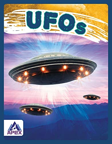 Book cover depicting a silver UFO with glowing lights over mountains.