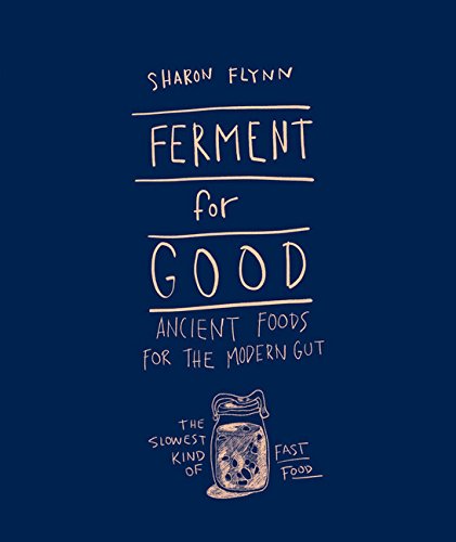 Book cover with hand-drawn lettering and illustration of a jar of fermented food.