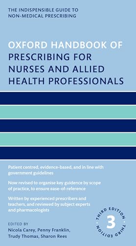 Book cover for Oxford Handbook of Prescribing for Nurses and Allied Health Professionals, third edition.