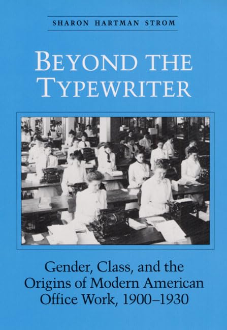 Book cover: vintage photo of women working at typewriters in an office.