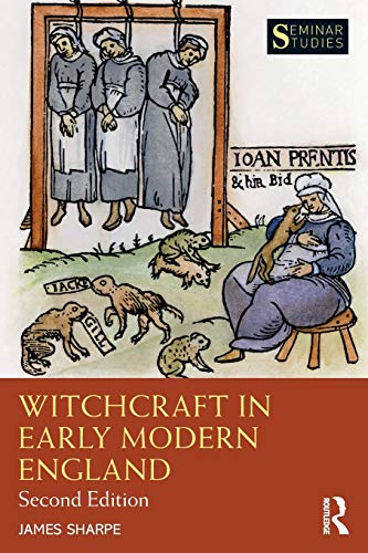 Book cover depicting a 16th-century woodcut scene of witchcraft trials.