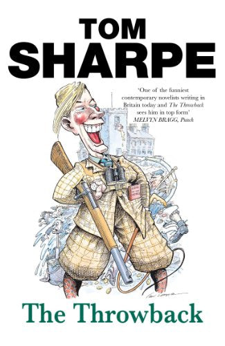 Book cover: cartoon of a man with a rifle and binoculars, titled "The Throwback".