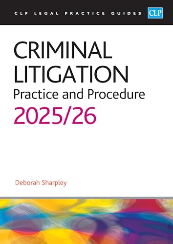 Book cover: "Criminal Litigation Practice and Procedure 2025/26" by Deborah Sharpley.