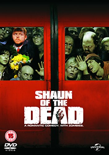 Shaun of the Dead DVD cover showing people and zombies looking through train doors.