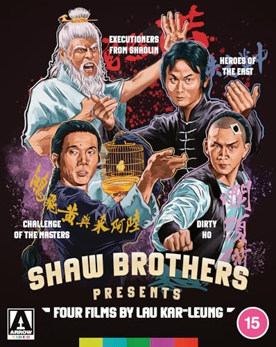 Illustrated Blu-ray cover featuring four martial arts characters and the Shaw Brothers logo.