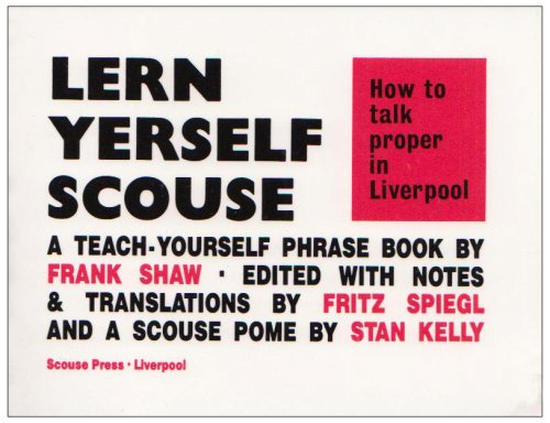 Book cover titled Lern Yerself Scouse with black and red text on white background.