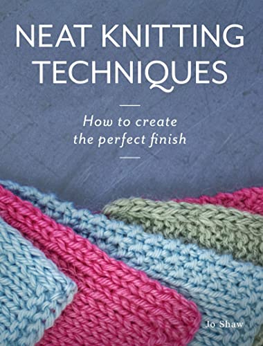 Book cover: "Neat Knitting Techniques" with knitted fabric details.