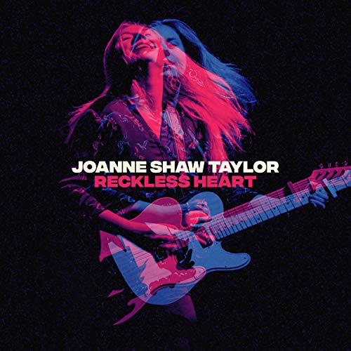 CD cover for Joanne Shaw Taylor’s “Reckless Heart” with a guitarist.