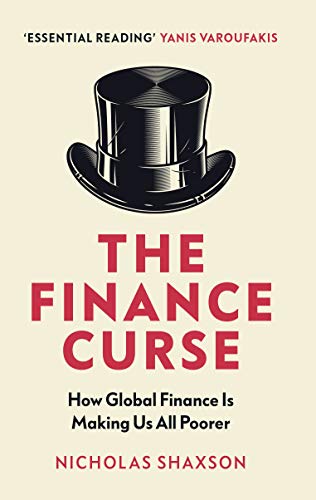 Book cover: black top hat above bold red title, “The Finance Curse.”