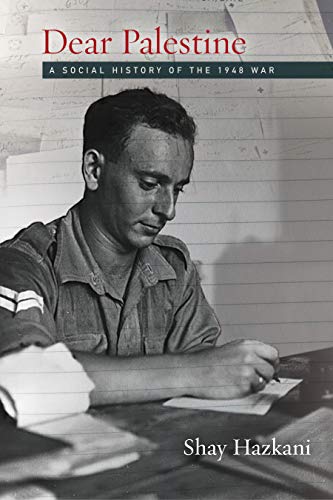 Book cover: "Dear Palestine," featuring a man writing, historical context.
