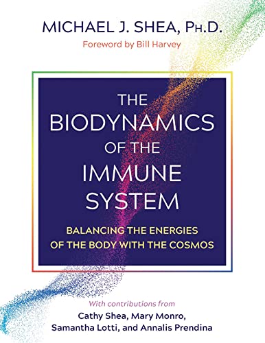 Book cover: “The Biodynamics of the Immune System” with colorful abstract design.