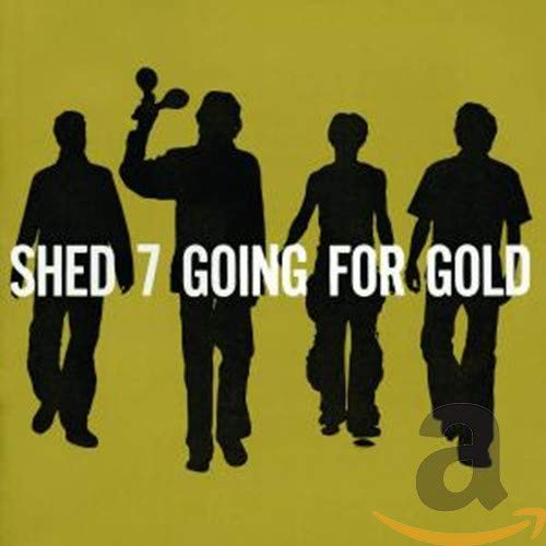Shed Seven album cover: four silhouetted figures against a gold background.