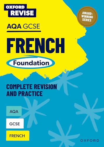 Textbook cover for AQA GCSE French Foundation revision guide.