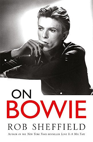 Black and white portrait of David Bowie on book cover, “On Bowie.”
