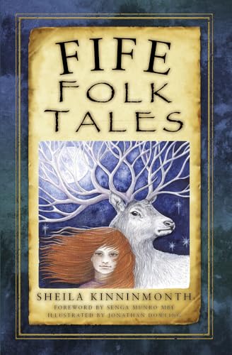 Book cover: "Fife Folk Tales" with illustration of a stag and woman.