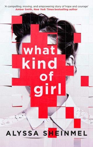 Book cover: “What Kind of Girl” with fragmented red text and portrait.