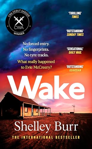 Book cover for “Wake” featuring a remote farmhouse under a stormy sky.
