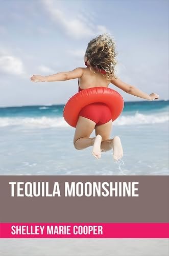 Book cover: girl in red tube jumping on a beach.