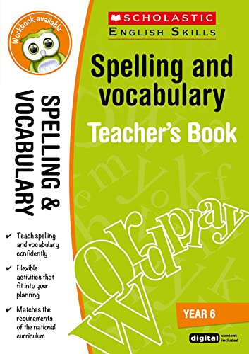 Year 6 Spelling and Vocabulary Teacher's Book cover, green and orange.