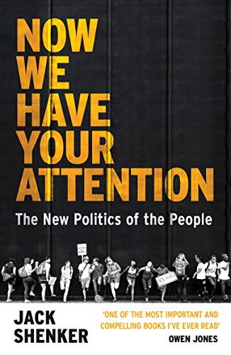Book cover with bold yellow text and a crowd scene at the bottom.