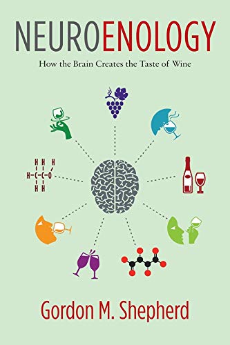 Book cover showing a brain connected to wine and chemistry icons by dotted lines.
