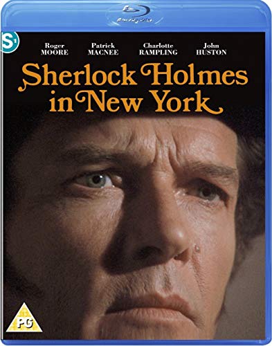 Blu-ray cover for "Sherlock Holmes in New York" featuring a close-up of a man’s face.