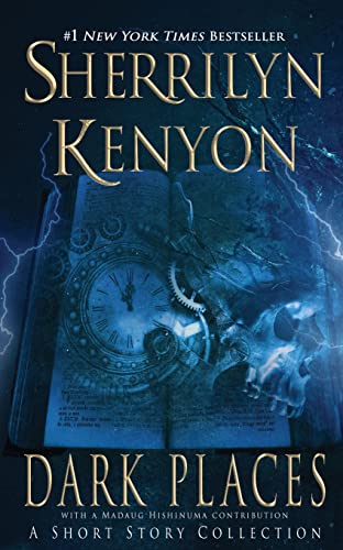 Book cover: “Dark Places” by Sherrilyn Kenyon, with clock and skull imagery.
