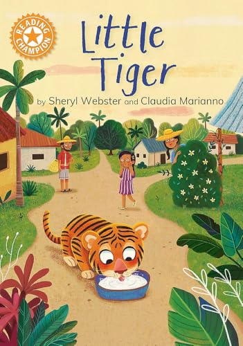 Book cover: āLittle Tigerā depicts a tiger drinking with children nearby.