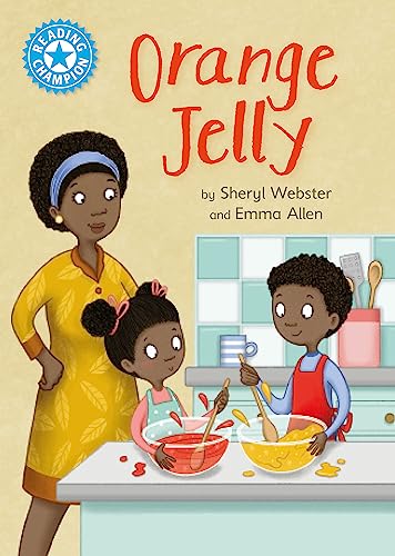 Book cover: "Orange Jelly" depicts a family baking together in a kitchen.