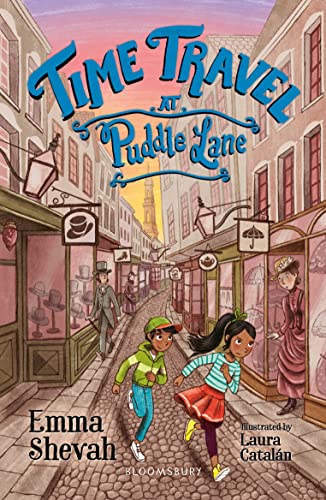 Book cover: children running down a vintage street scene.