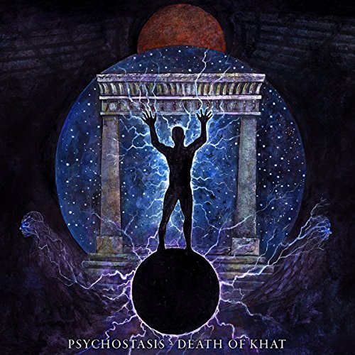 Dark album cover with a silhouetted figure before a celestial structure.