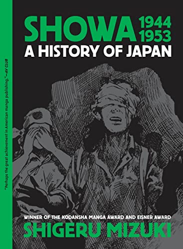 Book cover for Showa 1944-1953 featuring a black and white illustration of two distressed people.