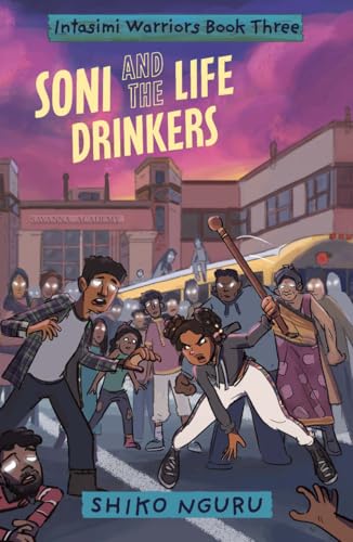 Book cover: illustrated children with weapons facing ghostly figures in a city.