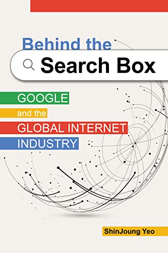 Book cover for "Behind the Search Box" with a search icon and network graphic.