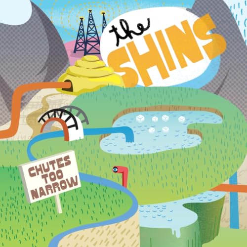 Album cover for The Shins’ “Chutes Too Narrow” featuring illustrated landscape.